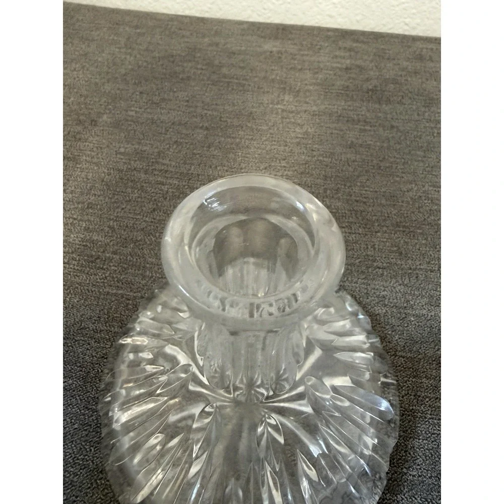 2 Vintage MCM Hand Cut 24% PbO Lead Crystal Decanter Polonia Made In Poland
